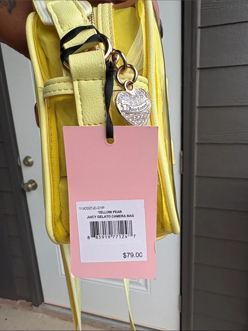 Juicy Couture Yellow Quilted Logo Crossbody Bag